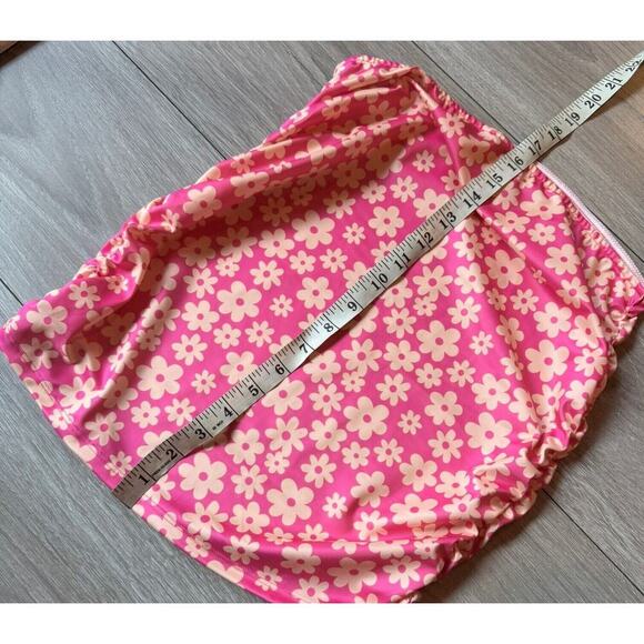 Y2K Unbranded Womens Top Size S Pink and Yellow Floral Tube top Sleeveless Retro - Picture 3 of 5